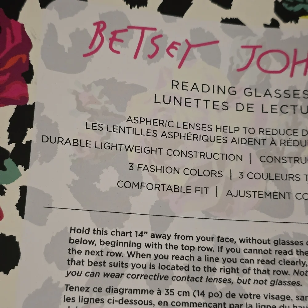 Betsey Johnson 3-pair cat-eye reading glasses set in +2.00 magnification NIB